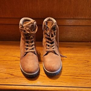 Women's Lace Up Tan Boots